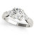 14k White Gold Trillion And Round Three Stone Engagement Ring 1/2CTW