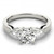 14k White Gold Pear and Round Three Stone Engagement Ring 1/2CTW