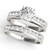 14k White Gold  3/4 Carat  Round cut Engagement Ring Wedding Set 50005