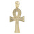 14k Yellow Gold 70mm High Ankh Cross Pendant With Cubic Zirconia