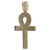 14k Yellow Gold 70mm High Ankh Cross Pendant Covered With Cubic Zirconia