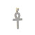 14k Yellow Gold 50mm High Ankh Cross Pendant Covered With Cubic Zirconia