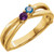 14k Gold Family Mother's Ring, 2 Stone (Available in 1,2,3,4,5,6 Stones)