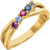 14k Gold Family Mother's Ring, 2 Stone (Available in 1,2,3,4,5,6 Stones)