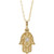 14k Rose Gold 19mm Genuine Diamond Hamsa Necklace .03 ctw