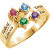 14k Gold Engravable Family Mother's Ring, 1 Stone (Available in 1,2,3,4 Stones)