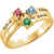 14k Gold Engravable Family Mother's Ring, 2 Stone (Available in 1,2,3,4 Stones)
