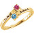 14k Gold Engravable Family Mother's Ring, 3 Stone (Available in 1,2,3,4 Stones)