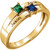 14k Gold Engravable Family Mother's Ring, 2 Stone Available in 1,2,3,4 Stones