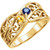 14k Gold Family Mother's Ring, 3 Stone (Available in 2,3,4,5,Stones)