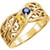 14k Gold Family Mother's Ring, 5 Stone (Available in 2,3,4,5,Stones)