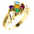 14k Gold Family Mother's Ring, 1 Stone (Available in 1.2,3,4,5,6 Stones)#10894