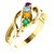 14k Gold Family Mother's Ring, 4 Stone (Available in 1.2,3,4,5,6 Stones)#10894