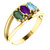 14k Gold Family Mother's Ring, 4 Stone (Available in 1.2,3,4,5,6 Stones)#10350