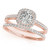 14k Rose Gold  1.50 Carat  Cushion cut Halo Engagement  Ring