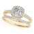 14k Yellow Gold  1.50 Carat  Cushion cut Halo Engagement  Ring