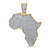 14k Gold Africa Map Pendant Covered With Cubic zirconia (CZ)  1  5/8 inch