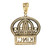 14k Gold Crown Map Pendant Covered With Cubic zirconia (CZ)  1  5/8 inch