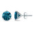 14K White Gold .40Ct  Enhanced Blue Diamond Stud Earrings