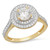 14k Yellow Gold Round Cut  1.5ct Cz Engagement  12mm Wide Ring