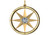 14k Gold Diamond Compass Pendant 28.0mm, .65 Ctw