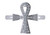 14k White Gold Ankh Cross Diamond Ring 1/3 ct. 18mm Wide