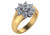 14k Gold 10mm Ladies Prong-set 1.5ctw Halo Diamond Cluster Ring