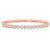 14k Rose Gold 4mm Wide High Polished Diamond  Bangle 7" 2.00 CTW