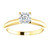 14k White Gold 1/2 Carat  Asscher cut Diamond Solitaire Ring 3.0 mm Band