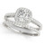 14k White Gold  1.00 Carat  Cushion cut Halo Engagement Ring