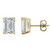 14k Gold 7 x 5 mm Emerald Cut Swarovski ( 2.00 Ctw. ) Cubic Zirconium Earrings