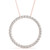 14k White Gold 2.0 ct Diamond Circle Of Love Necklace 28.0 mm 33 Stones