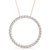 14k Rose Gold 1/4 ct Diamond Circle Of Love Necklace 13.5 mm 24 Stones