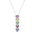14k White Gold 1.6ct Diamond and Multi Color Sapphire Heart Necklace 30mm x 7mm