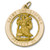 14kt Yellow Gold 25mm  Round St. Christopher Medal