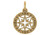 14k Gold Compass Pendant 15.0mm