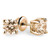 14K Yellow Gold .89 Ct Round Champagne Diamond Earrings AA