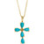 14K Gold Turquoise Cross Necklace 24.0mm x 13.00mm