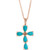 14K Gold Turquoise Cross Necklace 24.0mm x 13.00mm