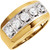 18k Two tone Gold Mens 5 Stone  Diamond Ring 1.25 CTW