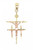 14K Two-Color gold Cross Accented With Cubic Zirconia and Hight of 47mm or ( 1 and 7/8 inch)