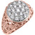 14k Rose Gold and White Gold Mens Cluster Diamond Ring 1.0 ctw 19 Stones