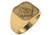 14k Gold Nugget Masonic Blue Lodge Ring 15.5MM Solid Back