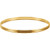 14k Gold 4mm Wide High Polished Grooved Slip-on Solid Bangle 6.5 Inches