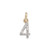 14k Yellow Gold 8mm Diamond Number 1 Pendant