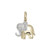 14kt Yellow Gold 0.07 CTW Diamond Elephant Necklace 11mm