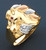 14k Gold Tri Color 17mm Wide Mens Horse Ring