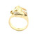 14k Gold Tri Color 17mm Wide Mens Horse Ring