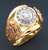 14k Gold 18mm Mens Tri Color Ring With Scorpion on the side