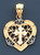 14K Gold Tri-Color Heart And Prayer Charm 28mm Tall By 20mm Wide